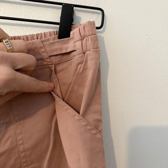 HATCH women's straight leg Pants Blush Pink Elastic Waist Tie Front Size 1 (s/m) - Picture 4 of 9